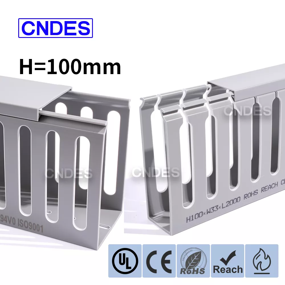 Conducta de cablare a carcasei PVC cu fantă deschisă înălțime de 100 mm