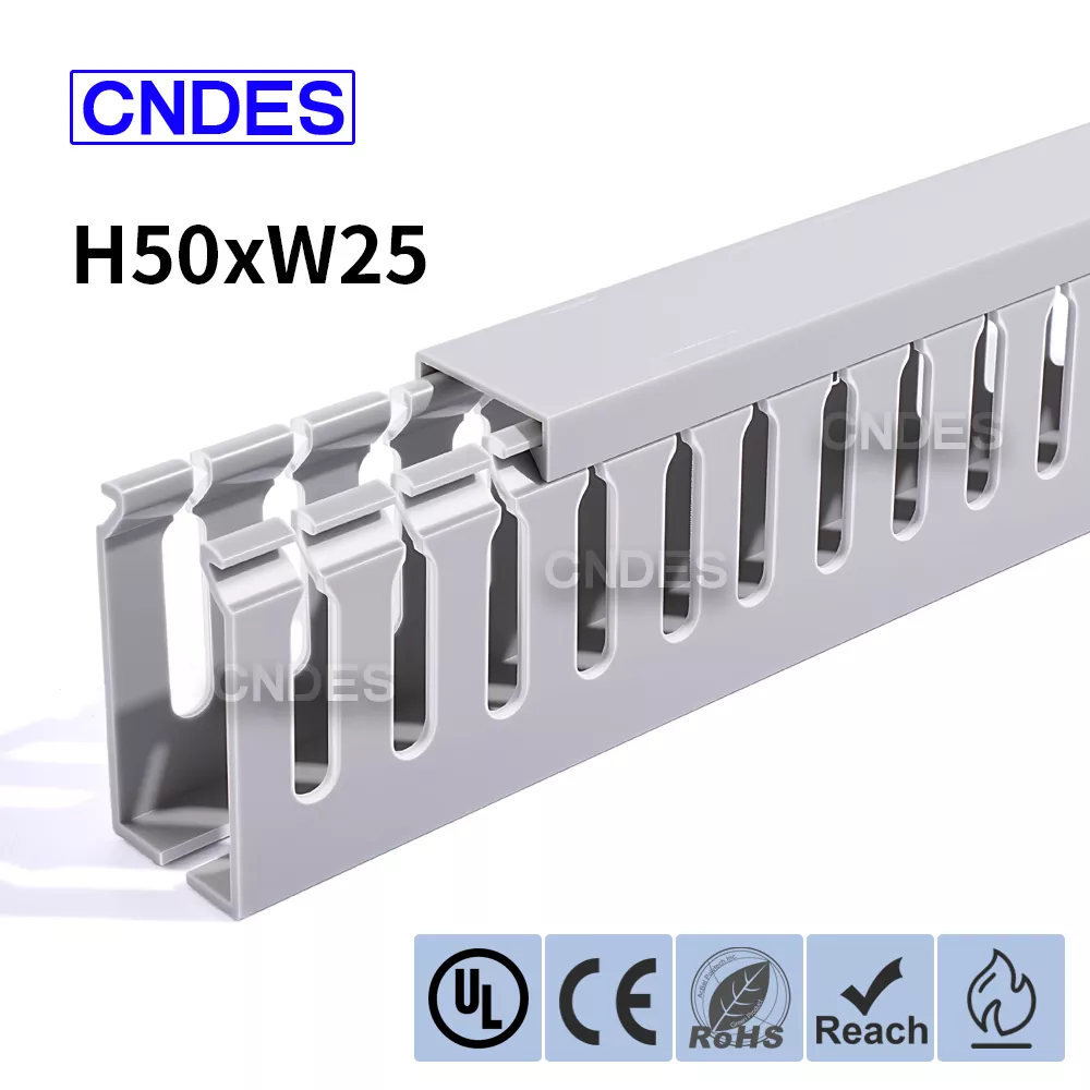 50×25mm Conductă PVC pentru cabinet electric cu fante