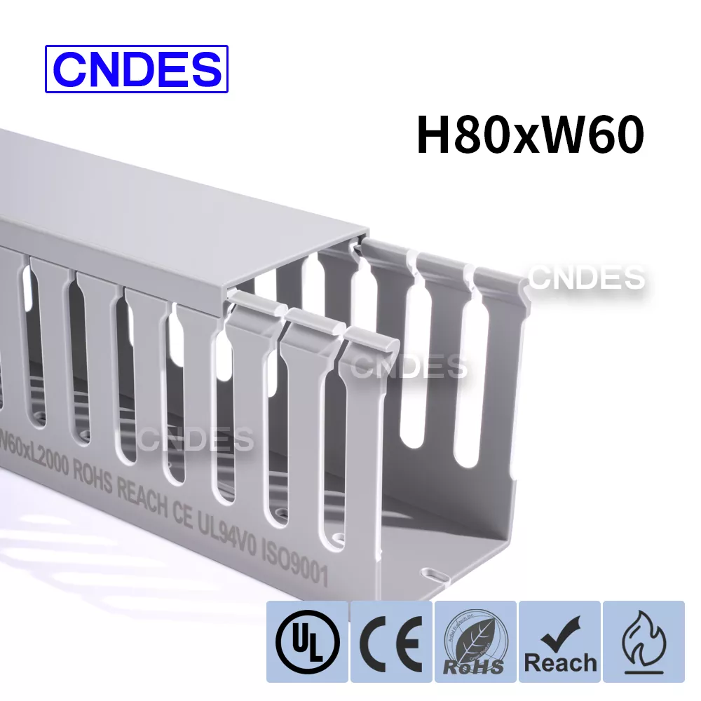 Conductă de cablare PVC cu fante listate 80×60