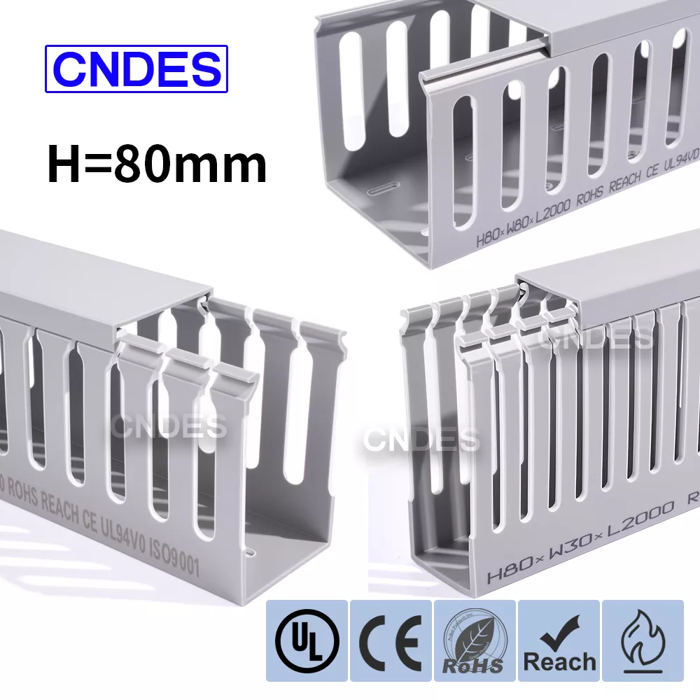 80 Înălțime canal PVC pentru cabluri de automatizare cu fante