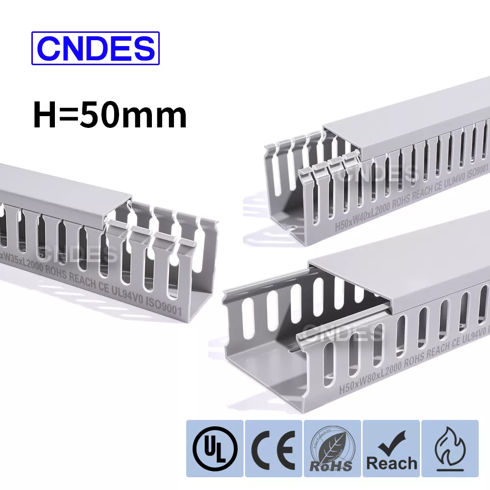 Conducta de cablare a panoului PVC cu fante cu înălțime de 50 mm